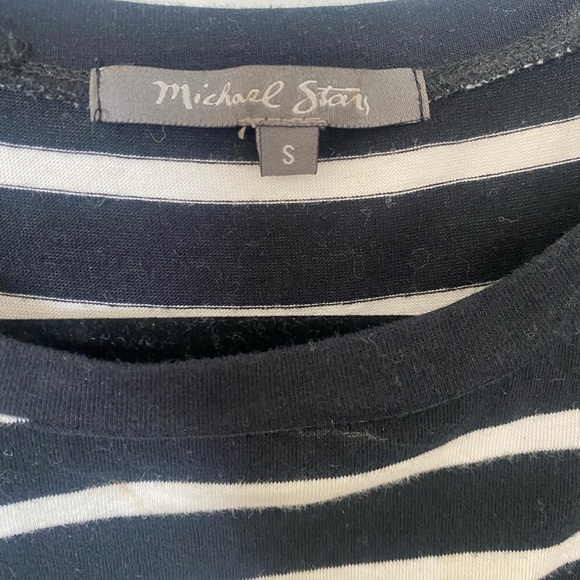 Michael stars navy and white stripe midi dress small - Picture 4 of 6